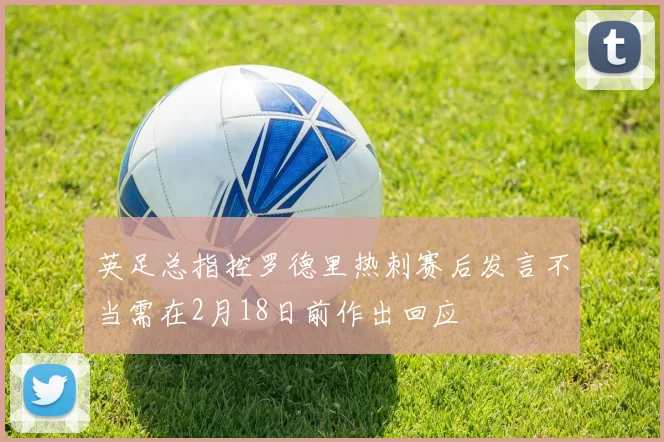 英足总指控罗德里热刺赛后发言不当需在2月18日前作出回应